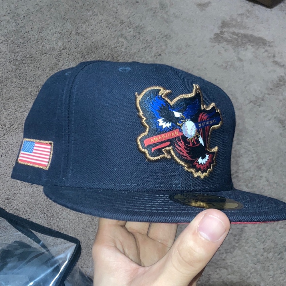 New era American national 59 fifty hat gold USA genuine rare mlb NWT